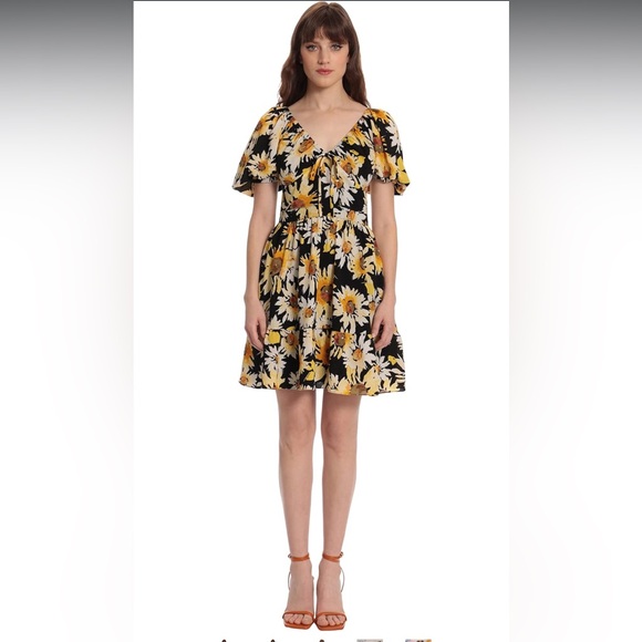 Donna Morgan Floral Dress (sunflowers), size 16, never worn - Picture 3 of 11